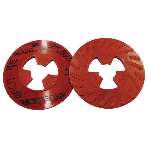 3M Disc Pad Face Plate Ribbed 81732 Extra Hard Red 5″ - USA Tool & Supply