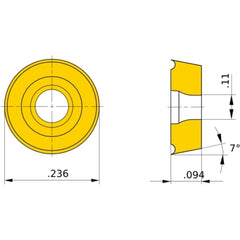 RCMT 0602M0 standard MP3025, 2.38 mm Thick, 6 mm Inscribed Circle, Turning Indexable Insert