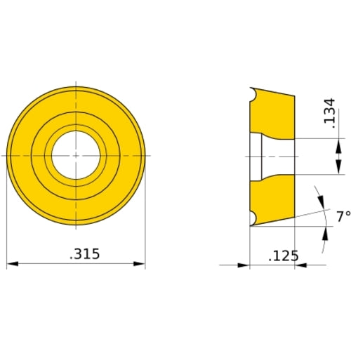 RCMT 0803M0 standard MP3025, 3.18 mm Thick, 8 mm Inscribed Circle, Turning Indexable Insert