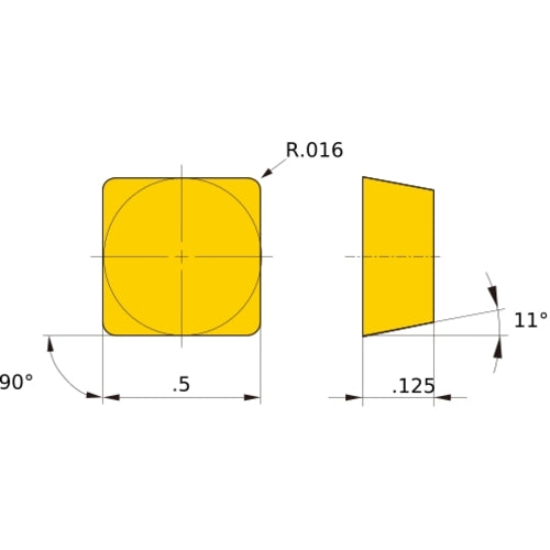 SPMR 421 standard NX3035, 1/64″ Corner Radius, 1/8″ Thick, 1/2″ Inscribed Circle, Turning Indexable Insert