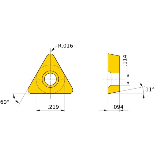 TPMH 1.81.51 SV MP3025, 0.4 mm Corner Radius, 2.38 mm Thick, 5.56 mm Inscribed Circle, Turning Indexable Insert