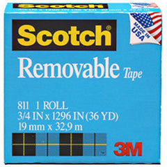 Scotch Removable Tape 811 1″ × 2592″ Boxed - USA Tool & Supply