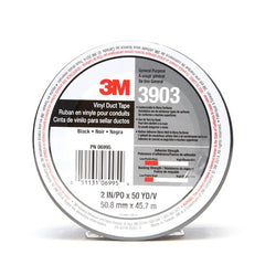 3M Vinyl Duct Tape 3903 Black 2″ × 50 yd 6.5 mil 2 Individually Wrapped Conveniently Packaged - USA Tool & Supply