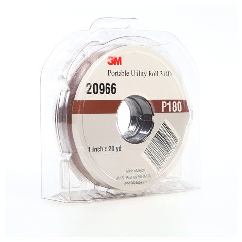 3M Portable Utility Cloth Roll 314D P180 J-weight 1″ × 20 yd - USA Tool & Supply