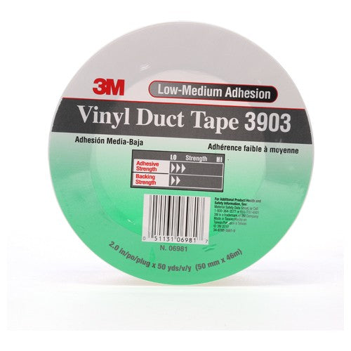 3M Vinyl Duct Tape 3903 White 2″ × 50 yd 6.5 mil 2 Individually Wrapped Conveniently Packaged - USA Tool & Supply