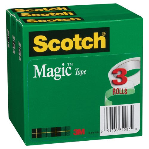 ‎Scotch Magic Invisible Tape 810-3PK 3/4″ × 36 yd × 0″ (19 mm × 32 9 m) - USA Tool & Supply