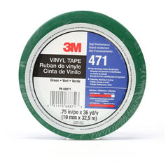 3M Vinyl Tape 471 Green 3/4″ × 36 yd 5.2 mil Individually Wrapped Conveniently Packaged - USA Tool & Supply