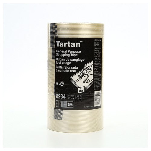 Tartan Filament Tape 8934 Clear 24 mm × 55 m 4 mil - USA Tool & Supply