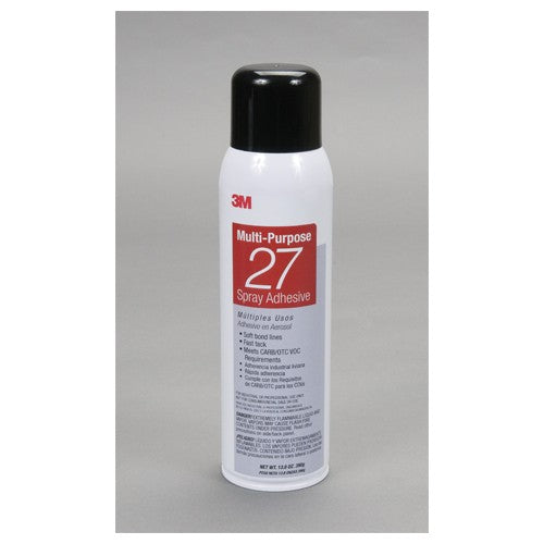 3M Multi-Purpose Spray Adhesive 27 Clear 16 fl oz Can (Net Wt 13.05oz) NOT FOR SALE IN CA AND OTHER STATES - USA Tool & Supply