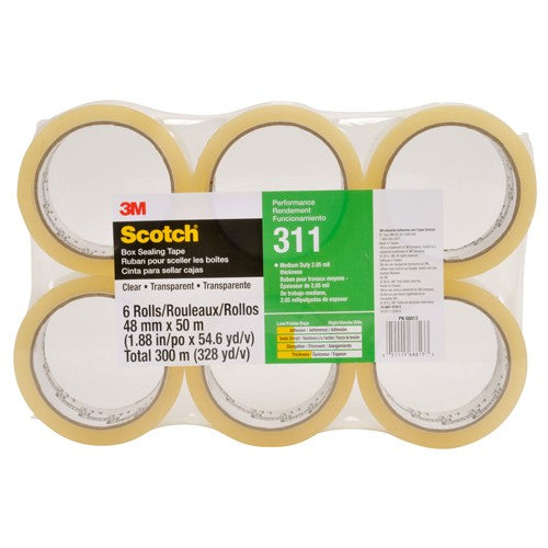 48mm × 50m Performance Box Sealing Tape Clear Alt Mfg # 68813 - USA Tool & Supply