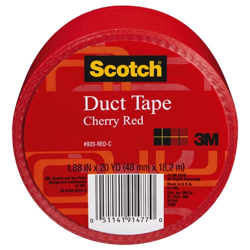 Scotch Duct Tape 920-RED-C 1.88″ × 20 yd (48 mm × 18 2 m) Red - USA Tool & Supply