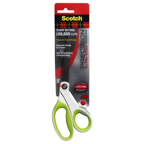 Scotch Precision Ultra Edge 8″ Bent Scissor 1458TBG Green - USA Tool & Supply